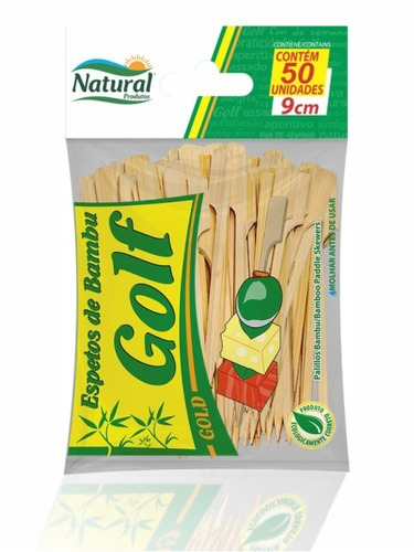 Espeto Lanche E Degustação Golf 9cm Bambu C/ 500 Unid