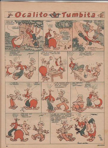 1943 Comic Strip Ocalito Y Tumbita De Vidal Davila Argentina