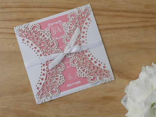 Tarjetas Caladas De Casamiento Rusticas Papel Madera Boda