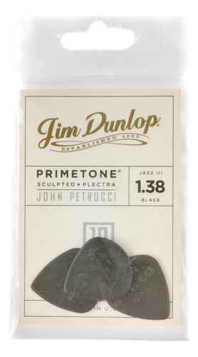 Kit 3 Palhetas Dunlop John Petrucci Primetone 518p 1.38mm Cor Vermelho Tamanho 1,38