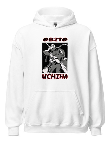 Sudadera Obito Uchiha Anime Naruto. Manga. Blanca Y Negra.