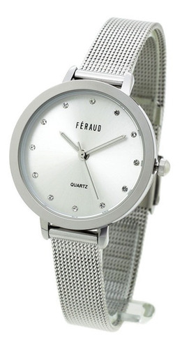 Reloj Feraud Mujer 5521 - Malla Tejida De Metal Wr30 Strass