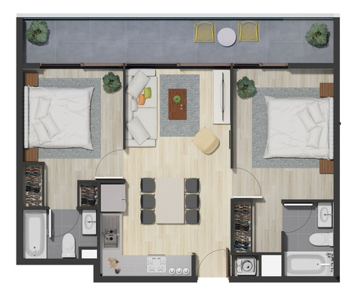 Depto. Nuevo En Venta De 2 Dorm. En Pucón