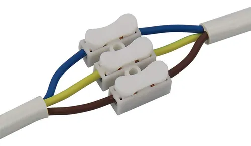 50 X Bornera Con Boton Conector Rapido Para 3 Cables Empalme