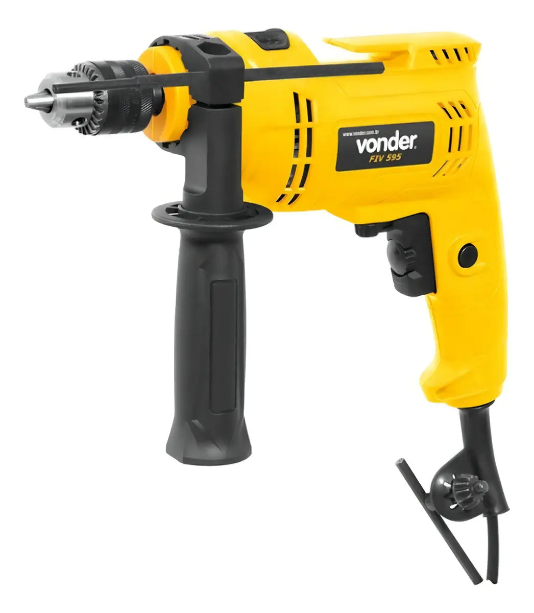 Furadeira Reversível Com Impacto 3/8 10mm Fiv595n Vonder Cor Amarelo Frequência 50 Hz/60 Hz