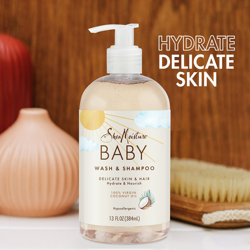 Jabón Y Champú Bebé Con Aceite Coco Virgen, 13 Oz.