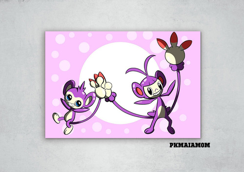 Cuadros Poster Pokemon Aipom Evolucion L 29x41 (mom 1)
