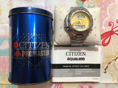 Relógio Citizen Aqualand Jp1060-52x Amarelo