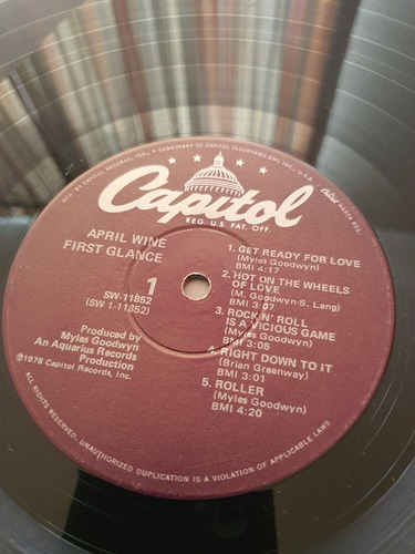 Vinilo April Wine Disco Acetato 1978 Lote 2 (Usado)
