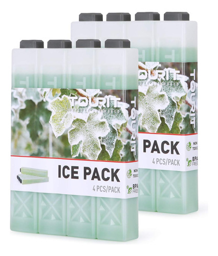 Barras De Gel Refrigerante Para Loncheras De Color Verde 8pc