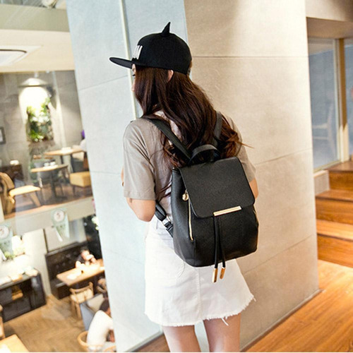 Imagen 5 de 5 de Estados Unidos Mujeres Dama Cuero Mochila Bolso Hombro Viaje
