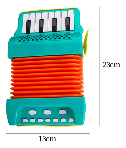 Acordeón De Piano Bajo De 10 Teclas Y 8 Instrumentos Verde