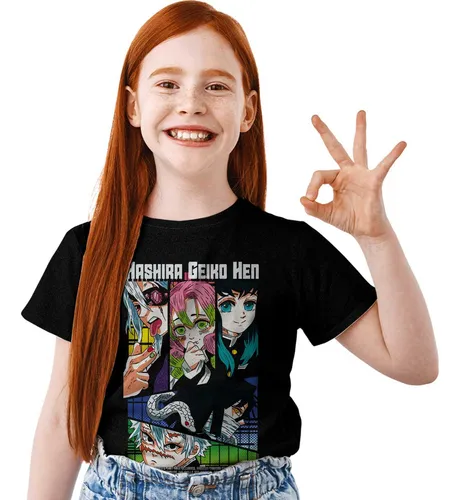 Polera Niño Estampada Dtf Demon Slayer 1063 Pilares Hashiras