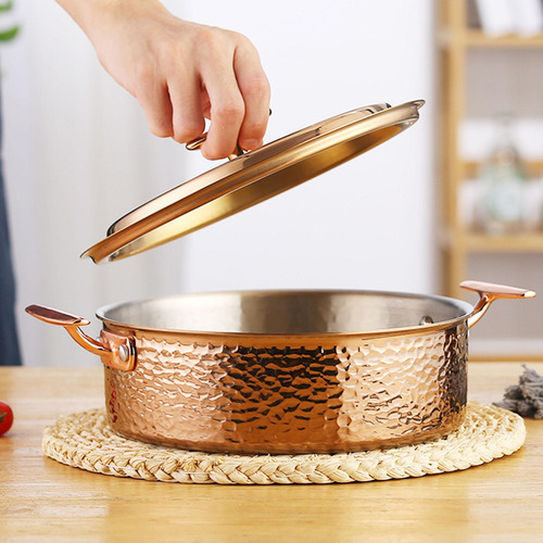 Olla Caliente De Cobre Puro, Práctica, Resistente, De Oro M