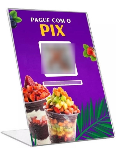 Placa Pague Com Pix Personalizada Com Sua Logo E Qrcode