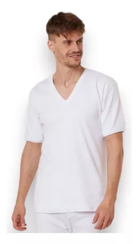 Camiseta Termica Interlock Manga Corta Escote En V - Hombre