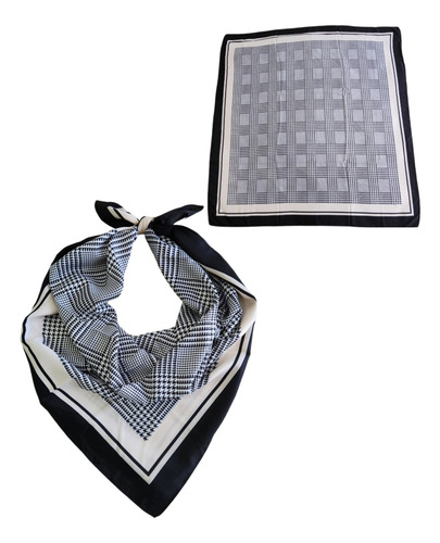 Pañuelo De Seda 90x90 Grande Variedad De Diseños Mujer Crema Seda Silk N/a