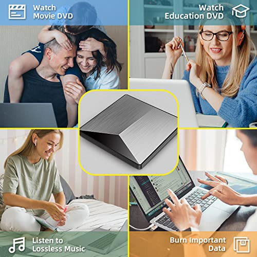 Unidad Externa De Cd Y Dvd Yotuo, Portátil, Usb 3.0 Y Tipo C