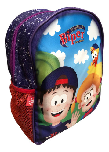 Mochila Infantil Biper Patito Juan Prescolar Jardin Espalda Color Violeta Oscuro Diseño De La Tela Estampado