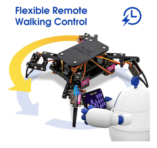 Kit Robô Avançado Quadrúpede Aranha Tutoriais Wifi App Nfe