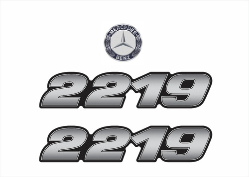 Kit Adesivos Resinados + Logo Para Mercedes Benz 2219 18241 Cor Prata