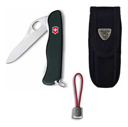 0.8416.m3- Navaja Victorinox Sentinel Negra Con Clip + Funda