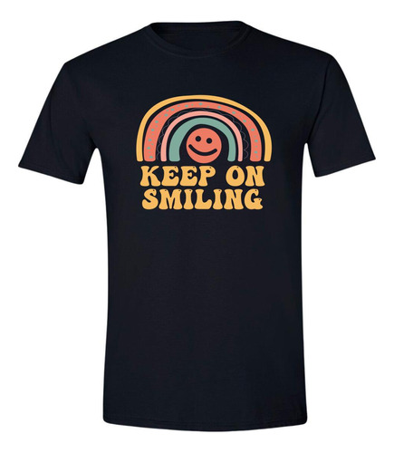 Playera Hombre Boho Frases Keep On Smiling 254n