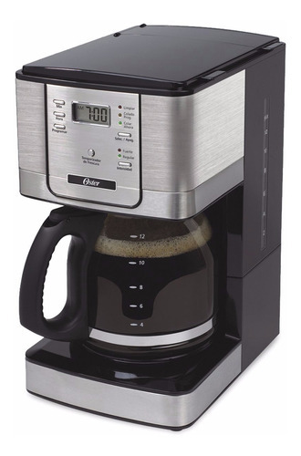 Cafetera Oster 12 Tazas Programable Jarra Vidrio - C1013 Color Gris