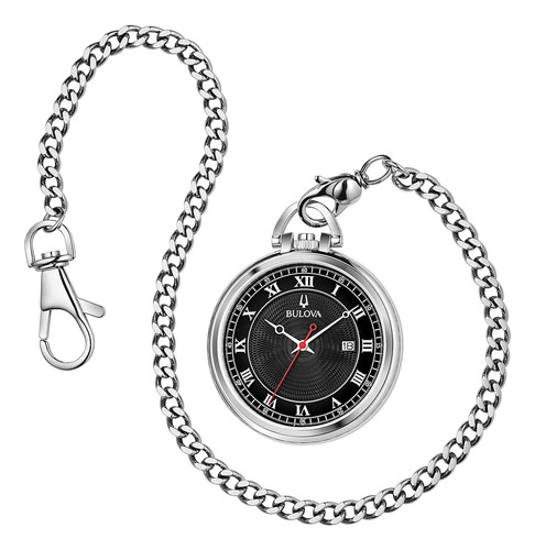 Bulova Classic Pocket Watch 3-hand Date Quartz Acero Inoxida