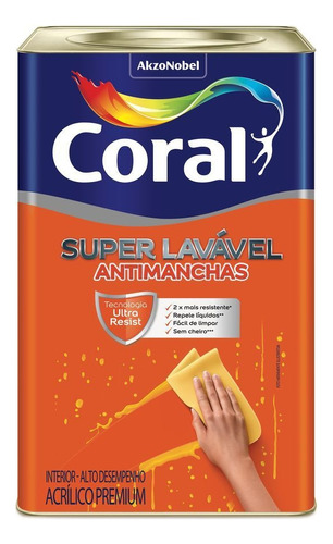 Coral Super Lavável 18L tinta branca