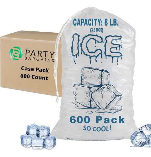 Bolsas De Hielo De Plástico Party Bargains De 8 Libras, [600