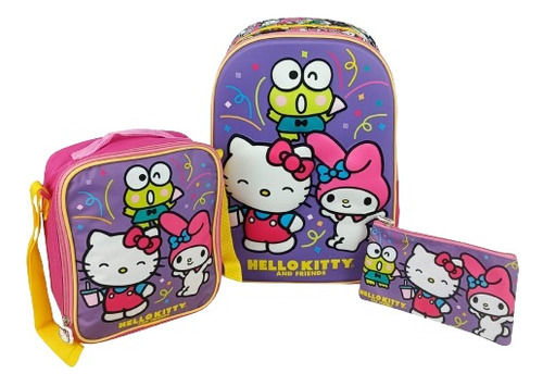 Set Mochila Ranger 2 Bol Oficio Kitty & Friends Scool