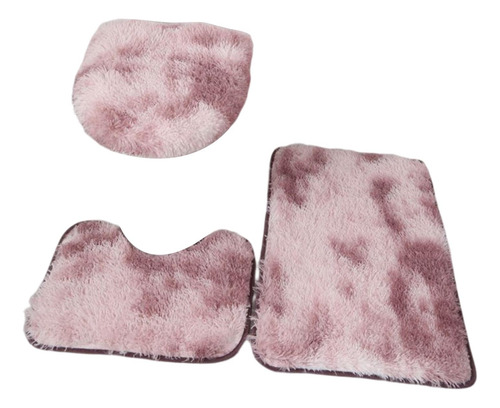 Juego De 3 Alfombrillas De Baño Con Tapa De Inodoro