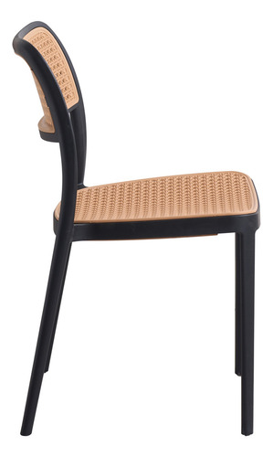 Silla De Comedor Tina Packx2 Diseño Rejilla Plástica Baires4 Estructura De La Silla Negro Asiento Marrón Claro Diseño De La Tela Rejilla De Viena