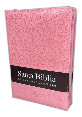 Biblia Letra Súper Gigante Rvr 1960, Piel Rosa Con Indice