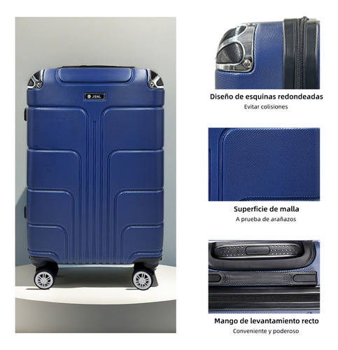 Maleta De 10 Kg Cabina C/candado De Seguridad Doble Llanta Azul Marino Azul Marino
