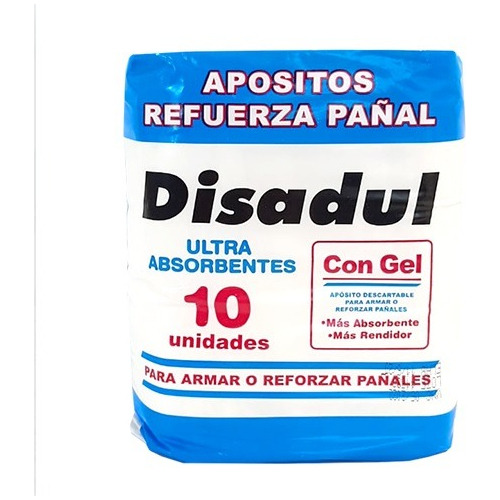 Apositos Refierza Pañal Disadul 10 Unidades Con Gel