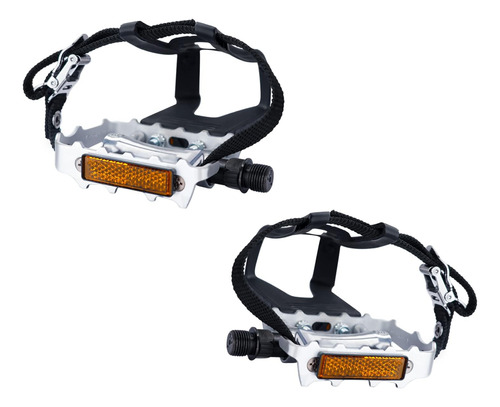 Bike Pedals With Toe Clips And Straps For Exercise Outd...