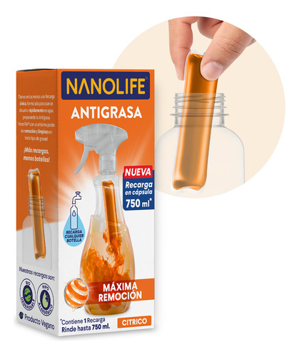 Limpiador Antigrasa Deysa Nanolife - Recarga 600 Ml