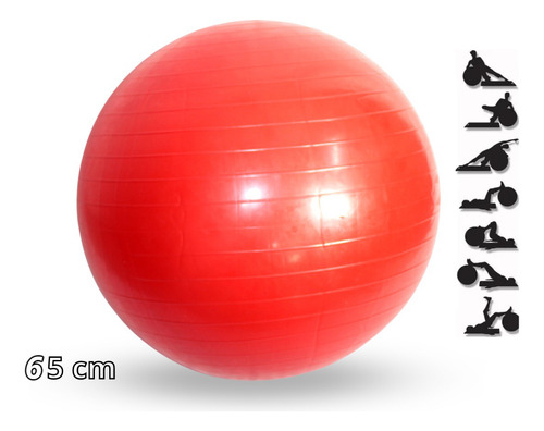 Pelota de Pilates Red Gym, 65 cm, color rojo