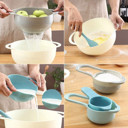 Juego De Cuencos Para Mezclar Anidados Multicolores De 8 Pie