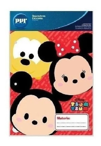 Separadores Escolares De Materias N° 3 Tsum Tsum Disney X 6