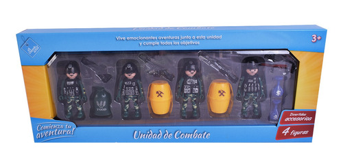 Muñecos De Combate X 4 Con Accesorios Tipo Playmobil