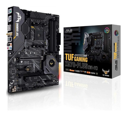 Motherboard Asus Tuf Gaming X570 Plus Wifi Amd Am4 Rgb Jmc Color Negro