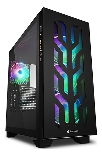 Gabinete Gamer Sharkoon Elite Shark Ca300t Negro Rgb 4 Fanes