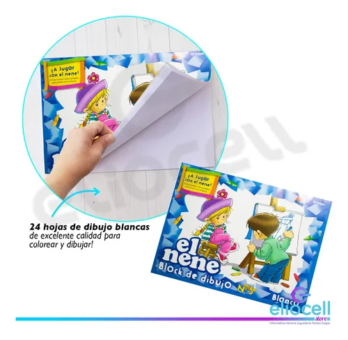 Block El Nene Número 5 Blanco X 5 Unidades