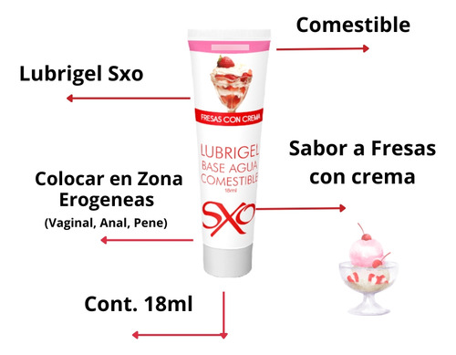 Lubricante & Postre Comestible Fresas Crema Oral Fresas Con Crema