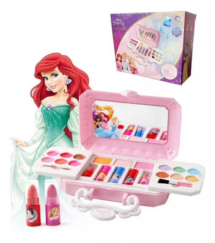 Saco de maquiagem da princesa de disney, jogo de maquiagem da princesa,  conjunto de maquiagem para