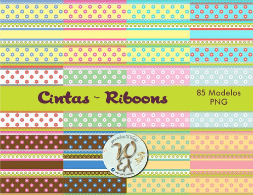 Scrapbook Kit Imprimible De Cintas Riboons 85 Modelos