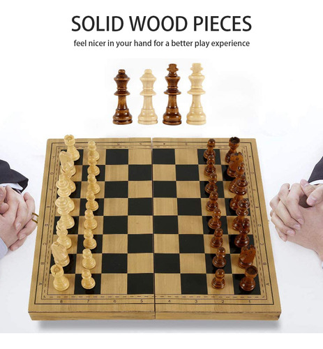 Juego De Tablero De Ajedrez De Viaje Plegable De Madera Para